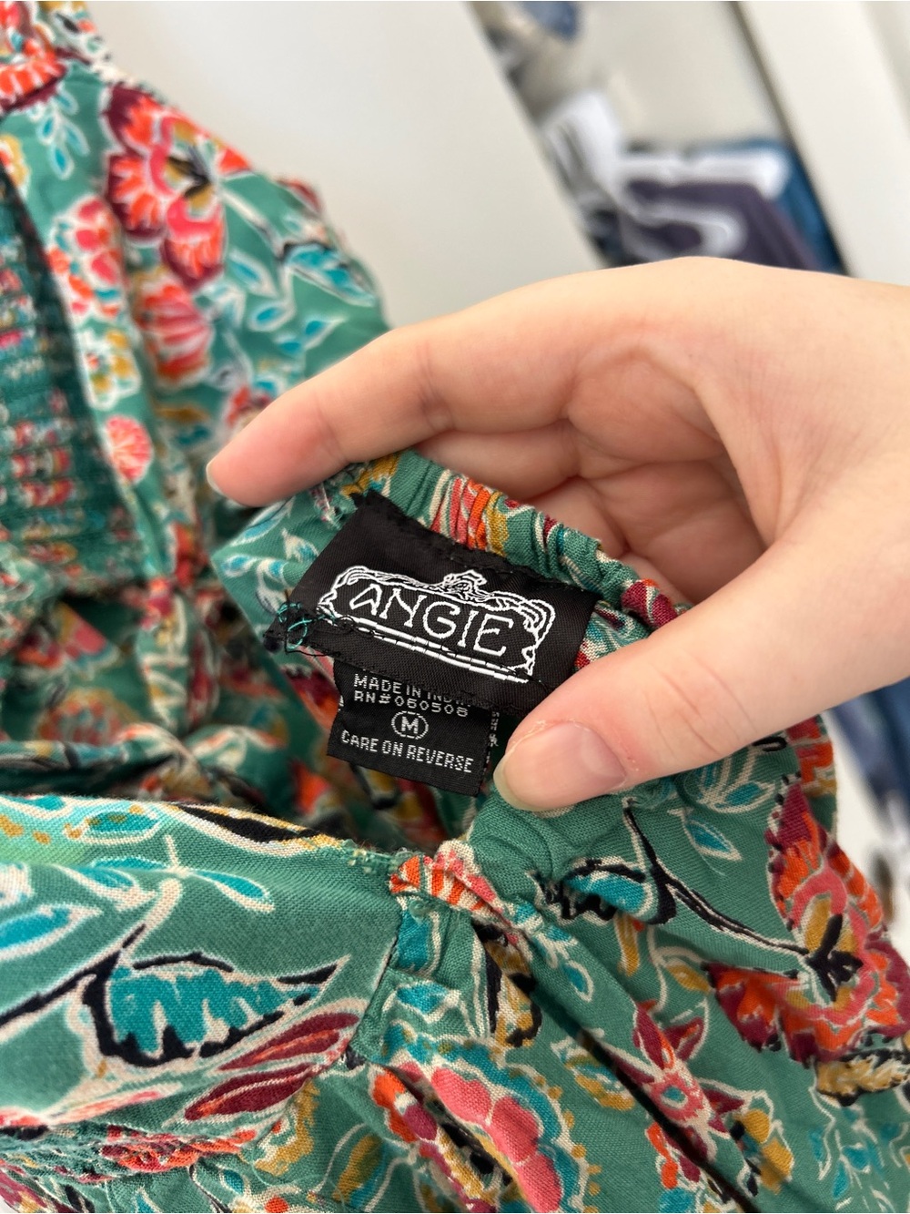Angie Green Floral Border-Print Midi Dress - Picture 6 of 6